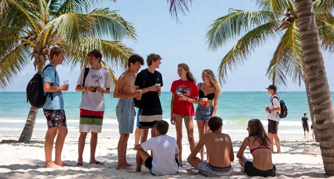 Sprachreisen Schüler Young Adult mit LISA! Sprachreisen Junge Erwachsene am Strand unter Palmen auf einer LISA! Sprachreise