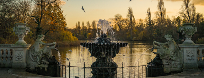 LISA-Sprachreisen-Reisefuehrer-Englisch-England-London-Kensington-Gardens-Abend-Sonnenuntergang